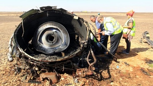 Debris was found across a wide area of the Sinai peninsula