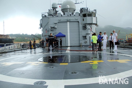  The ship’s helicopter landing pad