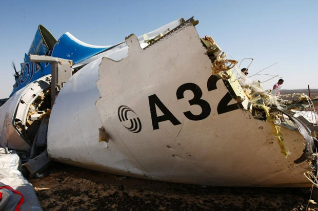 Máy bay Airbus-321 rơi ở bán đảo Sinai của Ai Cập. Ảnh: AFP