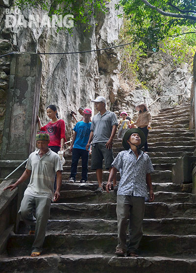 Visitors at the Marble Mountains