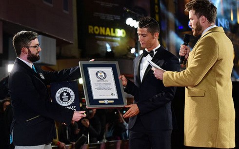 Ronaldo được ghi vào sách kỷ lục Guinness (Ảnh: guinnessworldrecords)