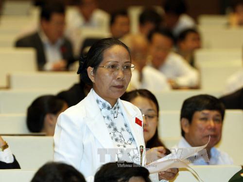 ại biểu Quốc hội tỉnh Bến Tre Trịnh Thị Thanh Bình phát biểu ý kiến.