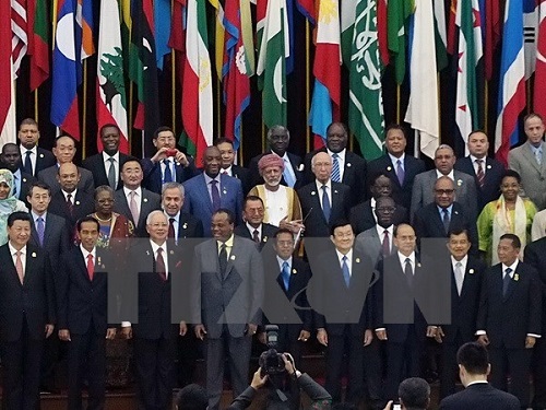 Participants at the ceremony to mark 60th anniversary of the Asian-African Conference. 