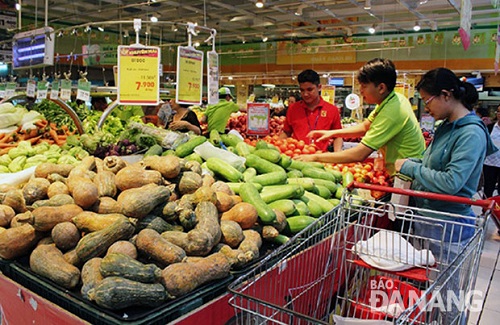 Shoppers at a local supermarket 