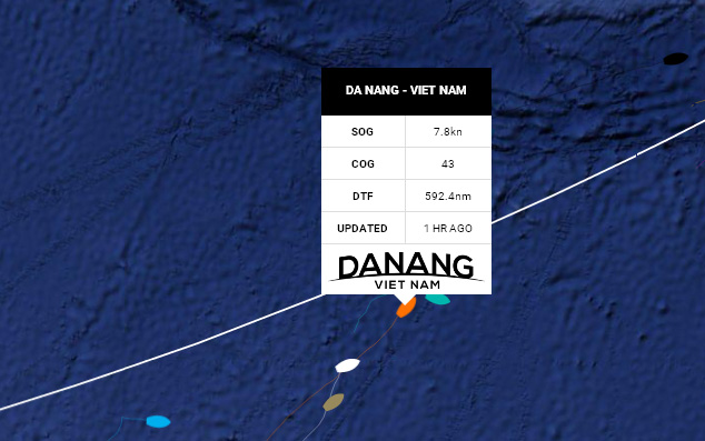 Vị trí của thuyền Đà Nẵng - Việt Nam trước khi 