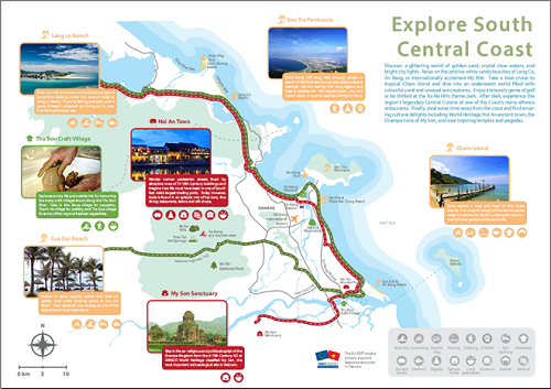 Part of the map of regional tourism product development for Vietnam’s central coast. (Source: EU-ESRT)