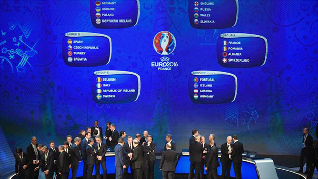 Quang cảnh buổi lễ bốc thăm vòng chung kết Euro 2016.  Ảnh: AFP