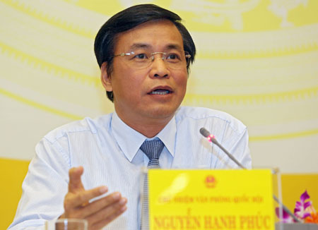 Ông Nguyễn Hạnh Phúc - Chủ nhiệm Văn phòng Quốc hội vừa được bầu làm Tổng Thư ký Quốc hội