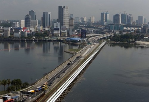 A road connecting Singapore and Malaysia