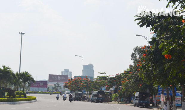 Với những bồn cây lớn, đường Phạm Văn Đồng luôn ngập tràn màu sắc  của hoa lá.