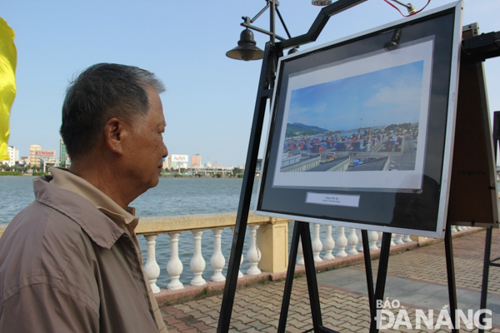 A visitor at the exhibition