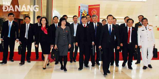 Đoàn đại biểu Đà Nẵng tham dự Đại hội XII của Đảng. Ảnh: NGUYỄN THÀNH