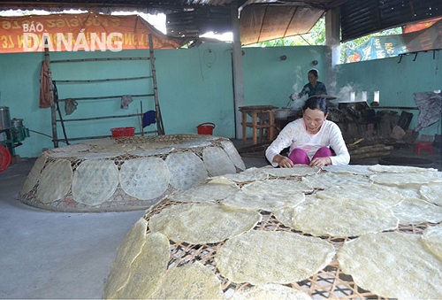 A rice paper-making in Tuy Loan village