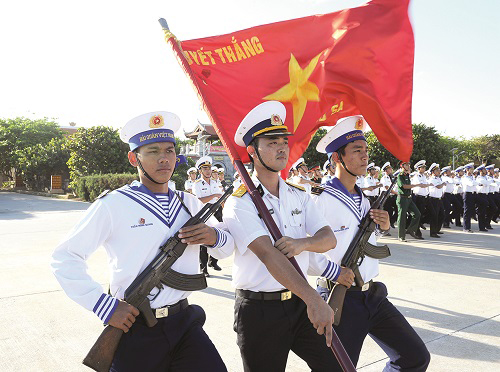   A flag-raising ceremony and military parade for Lunar New Year