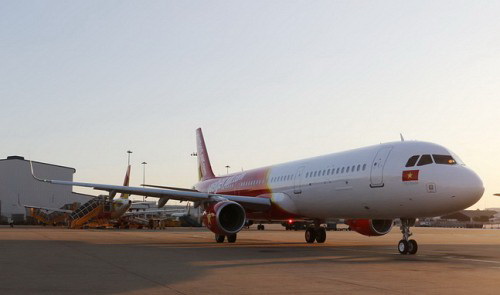 Vietjet's brand-new aircraft, an A321 Tuoi Tre