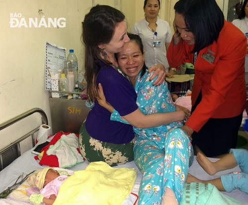 Emotional reunion for Dr Fiona (left), mother Nga (middle), and Chief Stewardess Hue (right)