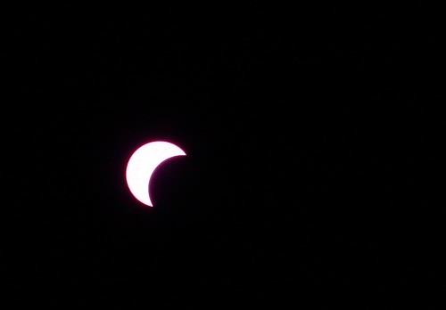 The peak of the eclipse as observed at 7:34 am in Ho Chi Minh City on March 9, 2016.