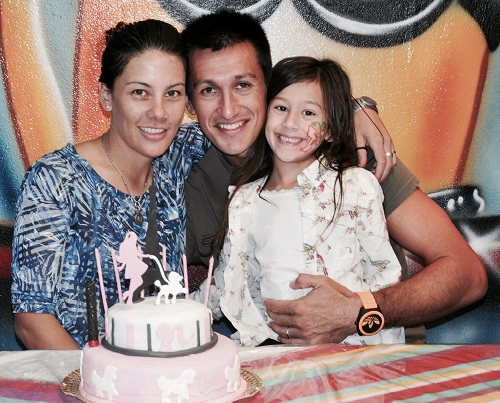 The happy family –  Carolina and Gaston with daughter Cala