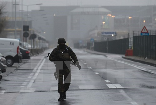 Belgian security force arranged outside Zaventem airport after the terror attacks (Source: AFP/VNA)