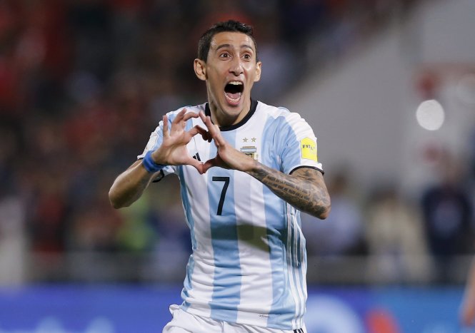 Di Maria ăn mừng bàn thắng. Ảnh: Reuters