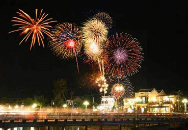 A fireworks display over the UNESCO-recognized Hoi An Ancient Town's Hoai River in central Quang Nam Province. Vietnam National Administration of Tourism