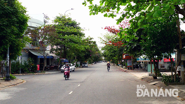 Đường Trần Phước Thành, phường Khuê Trung, quận Cẩm Lệ được bà con nhân dân giữ gìn xanh-sạch-đẹp.