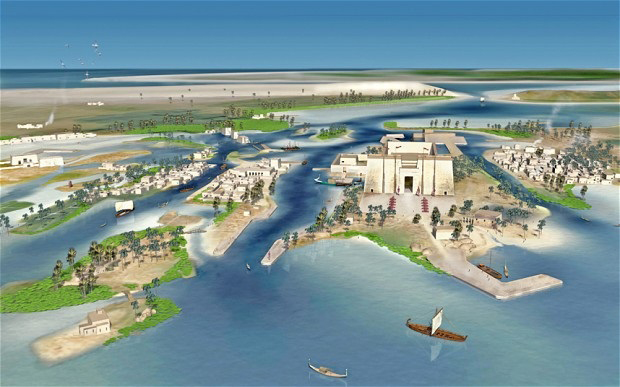 Thành phố cảng Thonis-Heracleion biến mất dưới biển Địa Trung Hải vào khoảng 1.200 năm trước.