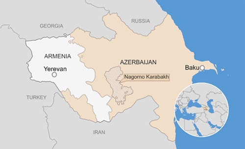 Vị trí vùng Nagorno Karabakh. Đồ họa: Euronews.