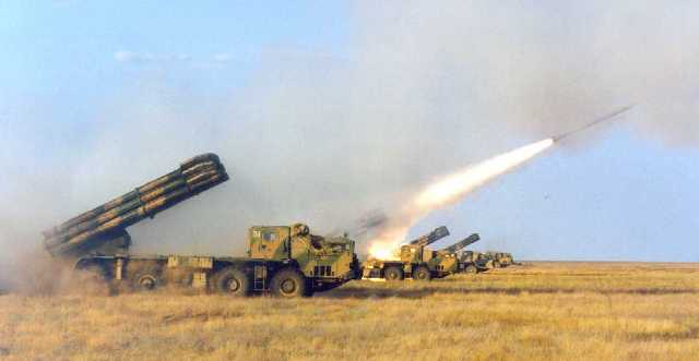 Hệ thống rocket nhiều nòng Smerch.