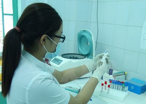  Blood samples being tested (Source: VNA)