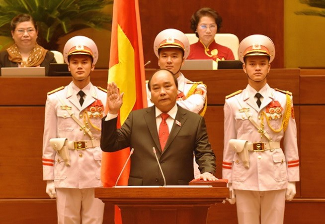 Tân Thủ tướng Chính phủ Nguyễn Xuân Phúc tuyên thệ nhậm chức. (Nguồn: Chinhphu.vn)