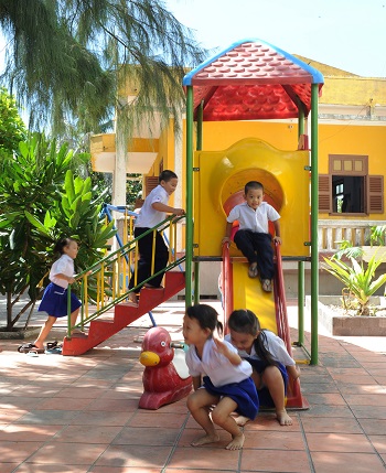   Playing in the playground during break-time