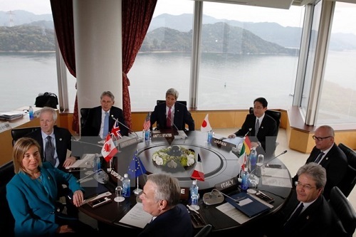 G7 Foreign Ministers at their first meeting in Hiroshima, Japan (Photo: AFP/VNA)