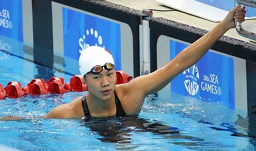 This photo shows swim star Nguyen Thi Anh Vien, one of Vietnam’s 14 athletes who have secured an Olympic berth so far. Tuoi Tre