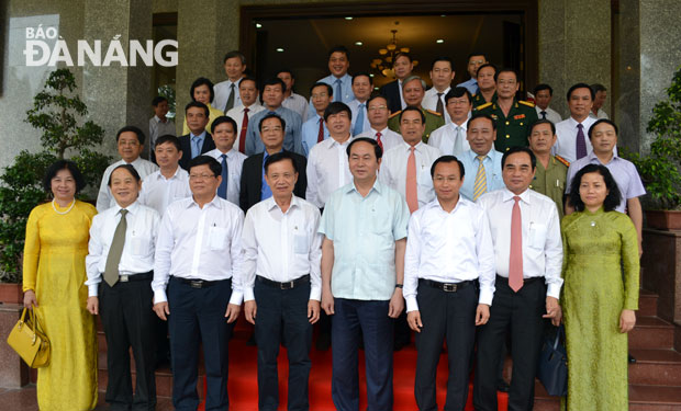 Chủ tịch nước Trần Đại Quang cùng lãnh đạo thành phố Đà Nẵng