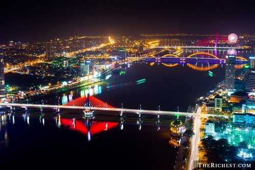 Panoramic view of Da Nang at night