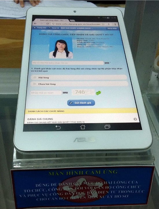 A tablet at the Phuoc My Ward PC