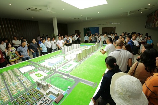 An architectural model of the Cocobay Entertainment and Tourism Complex