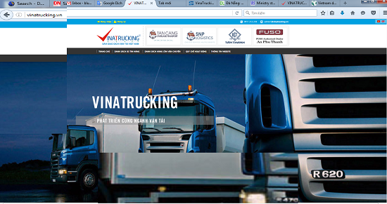  The interface of http://vinatrucking.vn/