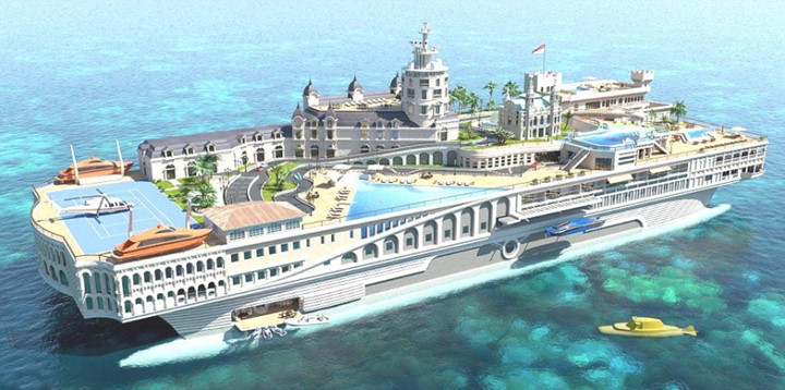 Chiếc du thuyền siêu sang mô phỏng các danh thắng nổi tiếng của Monaco là một thiết kế khác của Yacht Island Design. Trên đây có khách sạn Hôtel de Paris, sòng bạc Monte Carlo Casino, nhà hàng Café de Paris, và thậm chí cả trường đua công thức 1 huyền thoại Monaco Grand Prix.