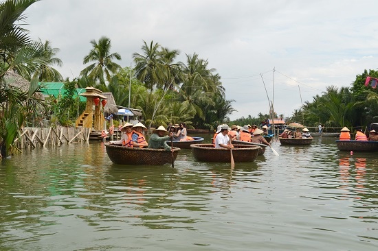 Visitors taking a tour around the forest