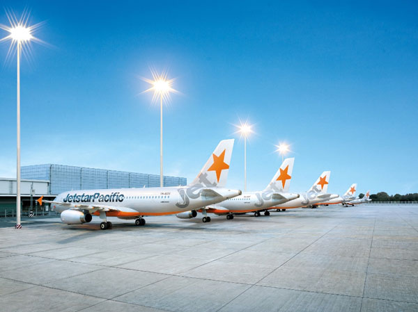 Đội tàu bay Airbus A320 của Jetstar Pacific. (Ảnh do Jetstar cung cấp)