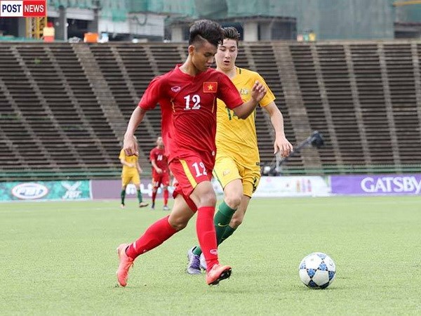 U16 Việt Nam thi đấu ấn tượng trước U16 Australia ở giải U16 AFF Cup. (Nguồn: Post Sport)