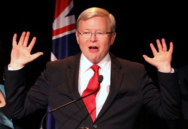 Ông Kevin Rudd giữ chức Thủ tướng Úc từ năm 2007-2010 và trở lại cương vị này vào năm 2013. Ảnh: AFP