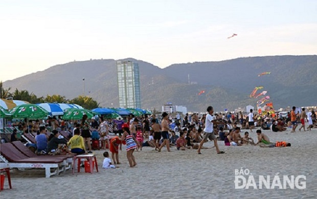 Local residents and visitors at a local beach