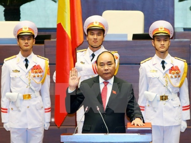 Prime Minister Nguyen Xuan Phuc at his swearing-in ceremony in July 26 (Source: VNA)