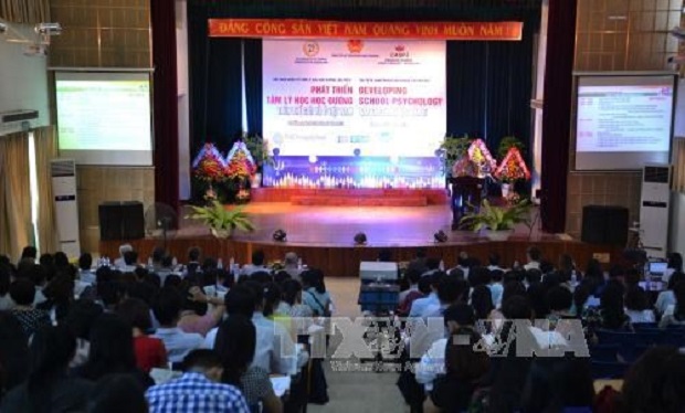 The scene of the international school psychology conference. (Source: VNA)