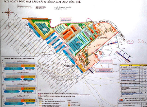 Quy hoạch tổng thể Cảng Tiên Sa (bao gồm giai đoạn 1 và 2).                        Ảnh: T.S