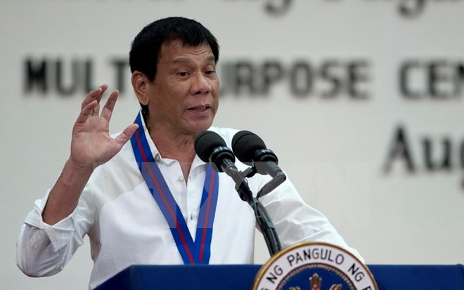 Tổng thống Philippines Rodrigo Duterte. (Nguồn: EPA/TTXVN)