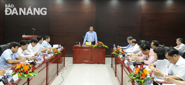 Secretary Anh addressing representatives from the Department of Natural Resources and the Environment